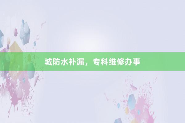 城防水补漏，专科维修办事