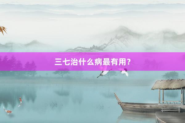 三七治什么病最有用？